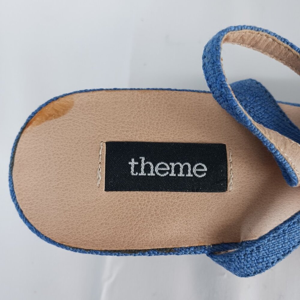 Theme Women's Sandals 9M Slingback Adjustable Back Stacked Heel Fabric Upper GUC - Picture 4 of 14